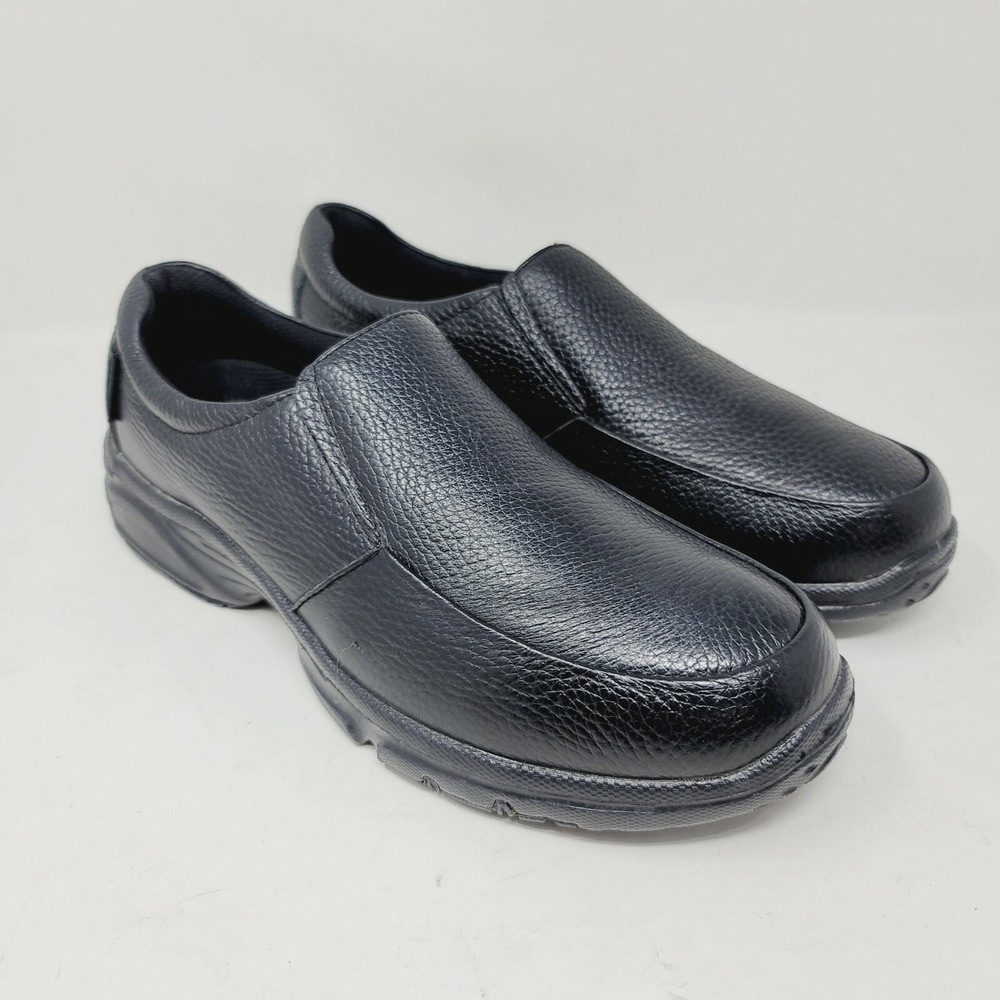 Propet Shoes Men's Size 8.5 M Pebbled Black Leather Loafers Casual